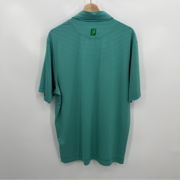Foot Joy Size M Green Purple Stripe Logo Golf Polo - Picture 10 of 10